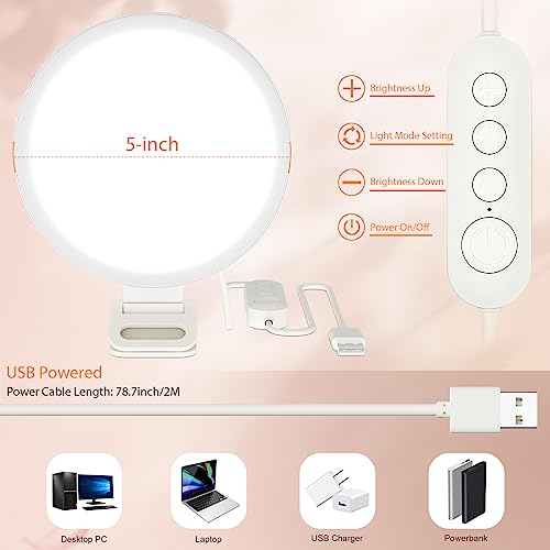 ACMEZING Upgraded Full Screen Ring Light 60 LED Side Emitting Anti-Glare Clip-on Light for Phone iPhone Computer Laptop Monitor, 3 Light Modes for Live Streaming, Selfie, Zoom Video Conference,TikTok