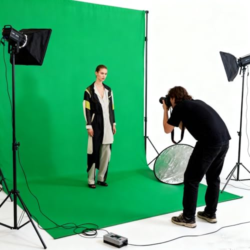 Green Screen Backdrop 8x10ft Photo Backdrop Chromakey Muslin Portrait Green Backdrop for PS Keying/Video Creation/Studio Portrait Shoots - color: Green, size: 8x10ft