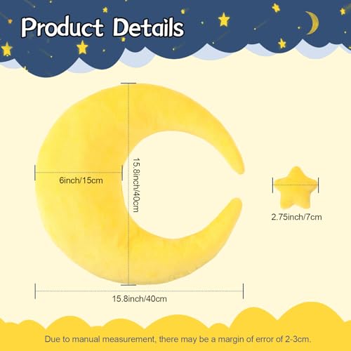 Newborn Photography Props 5Pcs Baby Moon Star Pillow Set Newborn Photography Posing Pillows Adjustable Photography Props, Yellow - color: Yellow