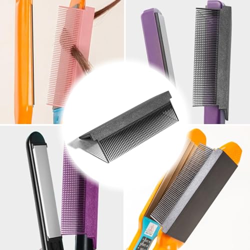 3 PCS Flat Iron Comb Attachment, Clip on Comb, Straightener Accessory for Curl Hair