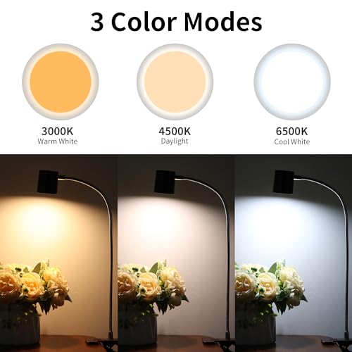 Dott Arts Desk Lamp,USB Clip On Light with 3 Color Modes,LED 10 Levels Brightness Reading Lamp, 360° Gooseneck Book Light,Eye-Care Reading Light for Home Office,Headboards Brown - color: Brown