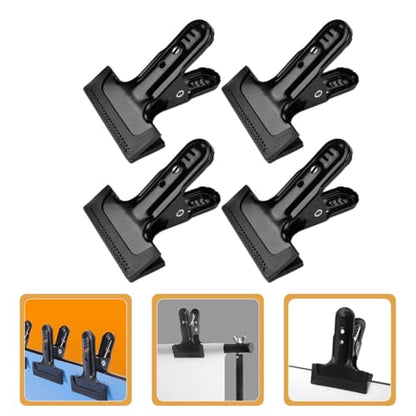 4 Pieces Photography Backdrop Clips Metal Background Cloth Clamps Black Strong Grip for Studio Photo and Video Shoot