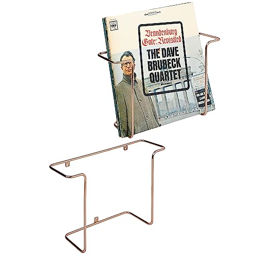 MyGift Modern Metal Wire Wall Mounted Vinyl Records Storage Racks, Hanging LP Record Holders, Floating Album Cover Display Shelves, Set of 2 (Modern Copper-2 Pcs) - color: Modern Copper- 2 Pcs, size: 2 Pack