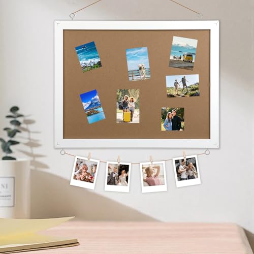 16" x 12" Prayer Board, Cork Board for Walls, Bulletin Board Picture Display Corkboards for Office, Pin Boards for Walls Compatible with Home, Office, Bedroom Decor (White) - color: White