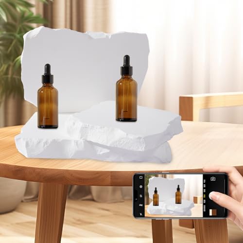 3pcs Irregular Gypsum Backdrops, 12×20 in Flat-Lay Background Props for Product Photo, Matte Fake Wall Texture, Instagram Flatlay Board, Small Still-Life Table Top, Lightweight PVC