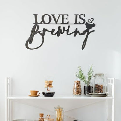 Love Is Brewing Wall Sign, for Wedding Bridal Shower Engagement Photography Background Fall in Love Bride Coffee Bar Party Supply for Coffee Lovers Wedding Shower Photo Props