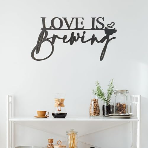 Love Is Brewing Wall Sign, for Wedding Bridal Shower Engagement Photography Background Fall in Love Bride Coffee Bar Party Supply for Coffee Lovers Wedding Shower Photo Props