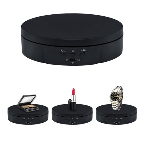 Mcbazel Motorized Rotating Display Stand,5.7inch 360 Degree Electric Rotating Turntable Display Stand for Photography Shows/Jewelry/Watch/3D Models/Cup -The Load-Bearing Capacity is About 10kg,Black - color: Black+5.7inch