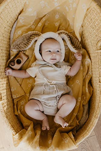 Mini Wander Swaddles for Newborns Muslin Swaddle Blankets - Breathable Soft Gender Neutral Receiving Blanket Baby Essentials | 47 x 47 Cotton - Blankets (Buttercup) - color: Buttercup