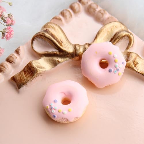30Pcs Artificial Simulated Cake Desserts, Artificial Donuts, Fake Desserts for Craft Decorations, Photography Props, Home Decor, DIY Design Accessories, Keychain Decorations(Pink2) - color: Pink2, size: 30Pcs