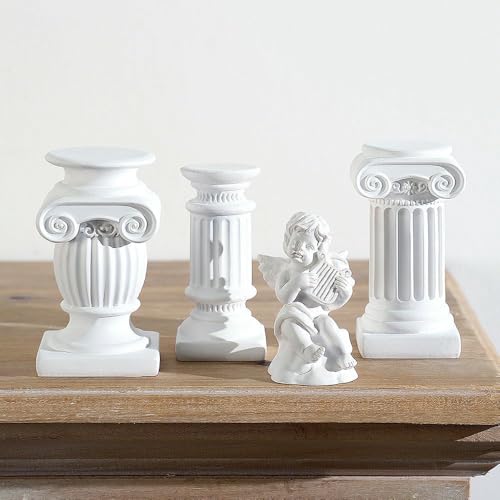 Mini Nordic Resin Roman Column, Greek Sculptural Angel Display, Photo Props, Candle Holder, Sketching Art Teaching Tools (Doric (White) - 7.5cm) - color: Doric (White) - 7.5cm