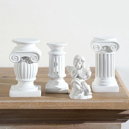 Mini Nordic Resin Roman Column, Greek Sculptural Angel Display, Photo Props, Candle Holder, Sketching Art Teaching Tools (Doric (White) - 7.5cm) - color: Doric (White) - 7.5cm