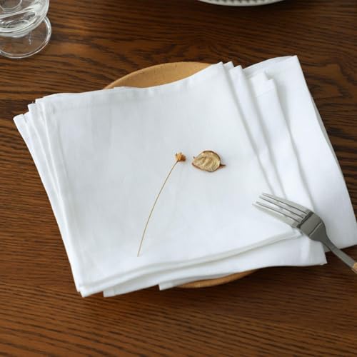 Simple&Opulence Linen Napkins Set of 6 – 100% Pure Linen Napkins for Spring, Easter, Mothers Day,Wedding, Party, Everyday Use Machine Washable and Reusable 14" x 14" White - color: White, size: napkin(14"×14")