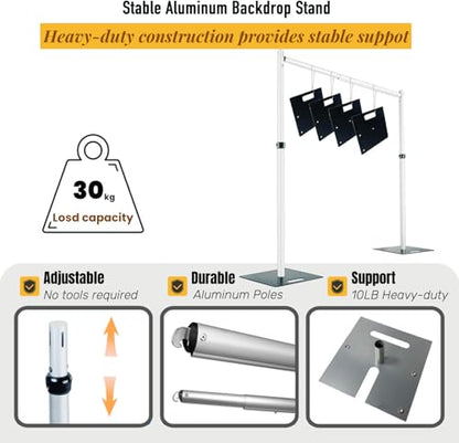 Pipe and Drape Adjustable Uprights, Crossbars,Bases & Hangers - Drape Systems for Backdrops, Trade Shows, Events, Photo Booths and Decorations by CITNAMOR (12' Tall x 12' Wide Kit(1xCrossbar)) - size: 12' Tall x 12' Wide Kit (1 x Crossbar)