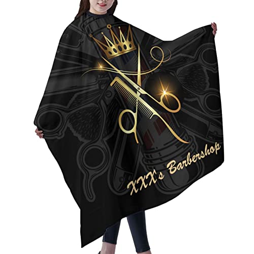 Custom Barber Cape, Personalized Haircut Salon Cape for Men - color: Salon Barber-27