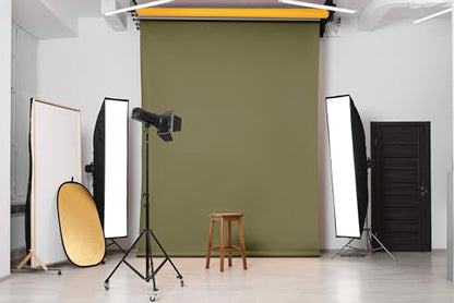 Denny Manufacturing - Seamless Paper Backdrop for Photography, Green Seamless Paper Roll - Moss Green (107 in x 36 ft) Includes Free Roll Black Gaffer Tape (2 in x 13 ft) - color: Moss Green, size: 107 in x 36 ft