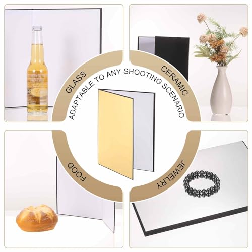 2Pcs 11"x8" Light Reflectors 4 in 1 Photography Reflector Cardboard, Foldable & Stable for Still Life Product Food Photo Shooting, Self-Standing, Silver - color: Silver