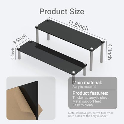 2-Tier Acrylic Display Riser Stand - Clear Organizer for Perfume, Cupcakes, Figures, Desserts, and Party Decoration - size: 2-Tier