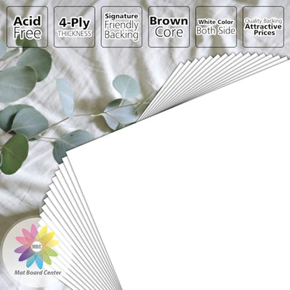 Mat Board Center, 10 Pack 8.5x11 White Backing Boards, Cardboard Backing for Frames, Prints, Arts, Photos and More - size: 8.5x11