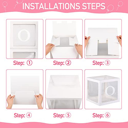 First Birthday Decorations For Boy Or Girl, 3 Pcs ONE Balloon Boxes For 1st Birthday, Baby Clear Blocks Party Decor With ONE Letters For Photoshoot Props, Cake Smash Backdrop
