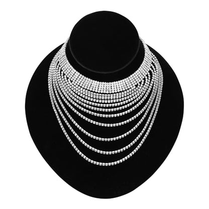 MOOCA Black Velvet Lay Down Necklace Bust Display Jewelry Display Necklace Chain Jewelry Bust Holder Stand, 2 Pcs, Black Velvet - color: Black Velvet