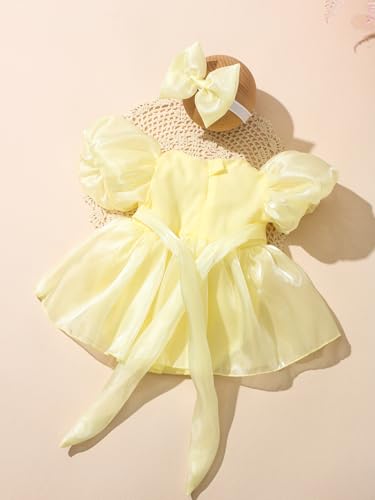 Ylsteed Newborn Photography Outfits Girls Newborn Photography Props Baby Girls Lace Romper with Tulle Skirt Infant Photo shoot Outfits Photo Props - color: 2770-yellow