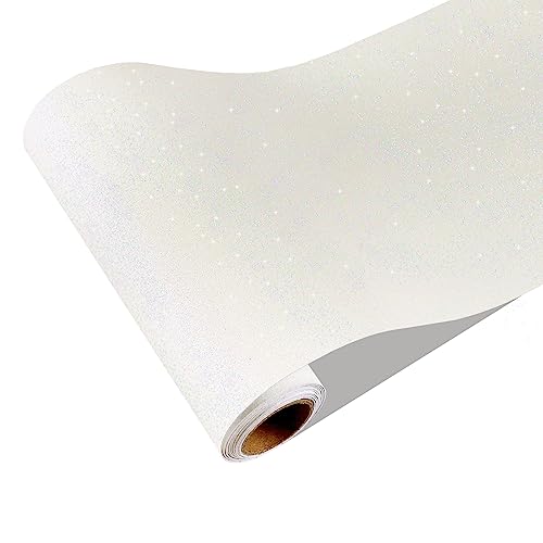 CRE8TIVE Off-White Glitter Wallpaper Border Peel and Stick Wall Border Glitter White Contact Paper Self Adhesive Removable Sparkle Fabric Wallpaper Sticker for Cabinets DIY Crafts Mirror Border 8"x80" - color: Off-White, size: 8" x 80"