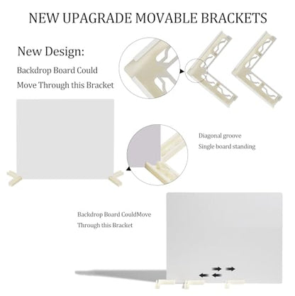 3 PCS Board Photo Backdrop, 15.8x11.8 Inch Waterproof Photography Backdrop Boards with 3 PCS Bracket for Flat Lay, Product Photography Background (White 3) - color: White 3