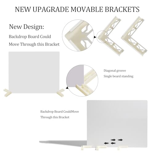 3 PCS Board Photo Backdrop, 15.8x11.8 Inch Waterproof Photography Backdrop Boards with 3 PCS Bracket for Flat Lay, Product Photography Background (White 3) - color: White 3