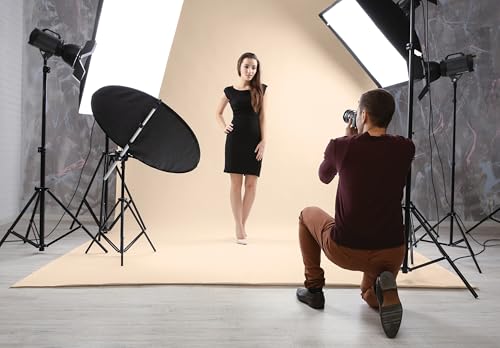 Denny Manufacturing - Seamless Paper Backdrop for Photography, Buff Seamless Paper Roll (53 in x 36 ft) Includes Free Roll Black Gaffer Tape (2 in x 13 ft) - color: Buff, size: 53 in x 36 ft