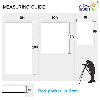 ISSUNTEX 10X12 ft Background Muslin Backdrop, Photo Studio, Collapsible High Density Screen for Video Photography and Television-White - color: White, size: 10X12 ft