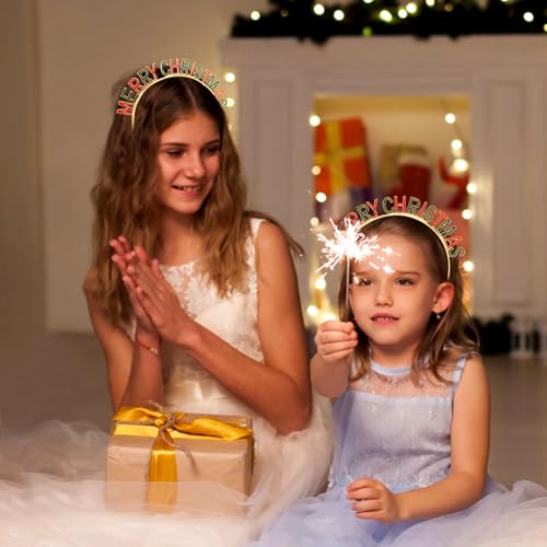 Chanaco Christmas Headbands for Women Adult Xmas Hair Accessories Holiday Party Decorations Red Green Hair Hoops Gold Metal Headwear Non Slip Headdress Gifts - color: Gold