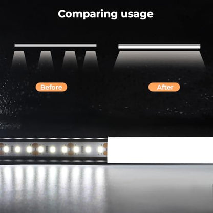 VST 10pack 3.3FT Black U Shape Aluminum Channel with 33FT White Flexibla Diffuser Cover, Seamlessly Connected into a Continuous 33FT Length with Clip and End Caps for LED Lighting - color: Black, size: 3.3ft 10