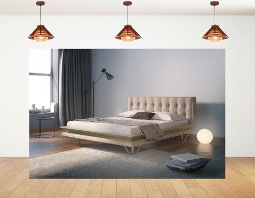 10x8ft Modern Minimalist Bedroom Backdrop Tufted Beige Headboard Neutral Tones Photography Background for Interior Lifestyle Furniture Decorations Tapestry Photo Booth Props - size: 10x8ft