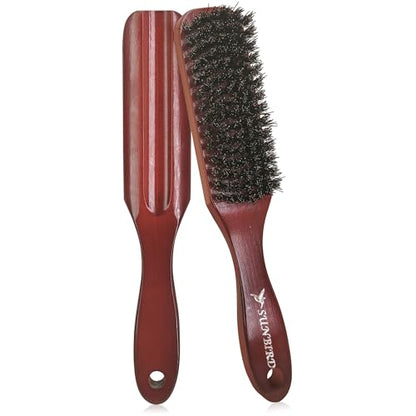 SUNBIRD Slick Back Hair Brush Boar Bristle - Smoothing Hair Brush For Women, Men Beard Styling, Soft & Medium Bristles, For Fine Hair Anti-Frizz, Sleek Polished Hairstyles