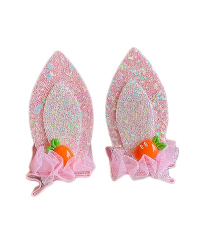 Baby Girls Carrot Hair Clips Pin Easter Bunny HairClips Carrot Hair Barrettes Pin JHE27 (Pink Ear) - color: Pink Ear