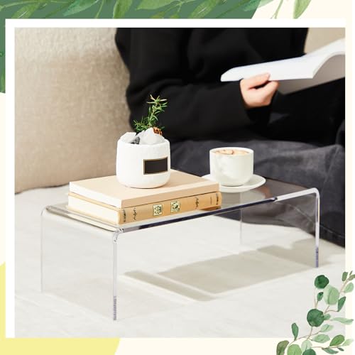RattanView 2 Pcs 19 x 8 x 7 Inch Large Acrylic Risers Display Stands 8 mm Thick Acrylic Shelf Riser Showcase for Collectibles Jewelry Cupcakes Food Figures Perfume Cabinet (Clear) - color: Clear, size: 19 x 8 x 7 Inch, 8 mm
