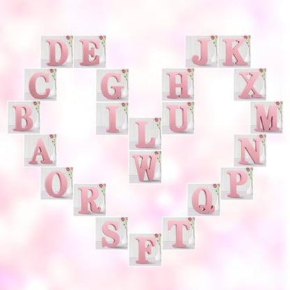 AOCEAN 6 Inch Pink Wood Letters Unfinished Wooden Letters for Wall MAGA Decorative Standing Letters Slices Sign Board for Crafts Christmas Decoration Home Party Projects (Love) - style: LOVE