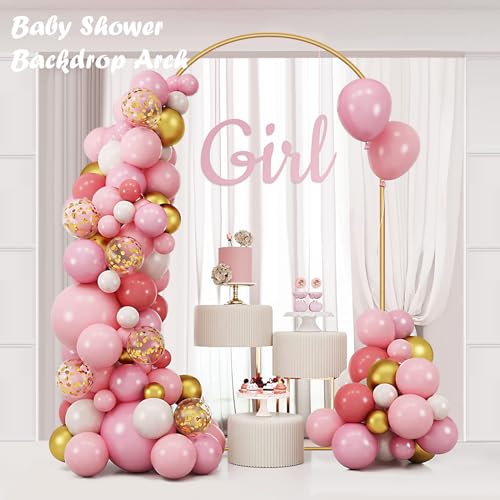 6.6FT Metal Wedding Arch Stand Gold Square Arched Backdrop Frame for Party Ceremony Valentines Day Birthday Bridal Baby Shower Garden Floral Balloon Arch Decoration - size: 6.6ft Stand