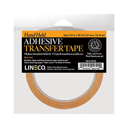 Lineco, Reverse Wound Acid Free 2 mil Adesive Transfer Hand Held ATG Tape. Used in Picture Framing, Mounting of Materials Such as Paper, Wood, Plastics, and Metals - color: 1 Pack