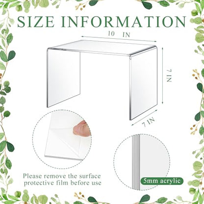 RattanView 2 Pcs 7 x 10 x 7 Inch Large Acrylic Risers Display Stands 5 mm Thick Acrylic Shelf Riser Showcase for Collectibles Jewelry Cupcakes Food Figures Perfume Cabinet (Clear) - color: Clear, size: 7 x 10.5 x 7 Inch, 5 mm