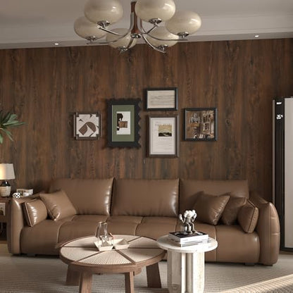 Dark Brown Wood Grain Contact Paper Peel and Stick Walnut Textured Self-Adhesive Wallpaper Bubble-Free Design Matte Thickened 16x78inch Waterproof Counter Top Stick Paper Wood Vinyl Wrap for Cabinets - color: Dark Brown, size: 16" x 78"