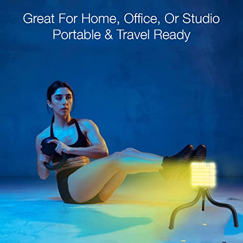 Fugetek RGB LED Video Light with Flexible Desktop Tripod, 77 RGB Beads, Wired Controller, USB Powered, Portable, 3200k-6500k, Streaming, TIK Tok, Photography