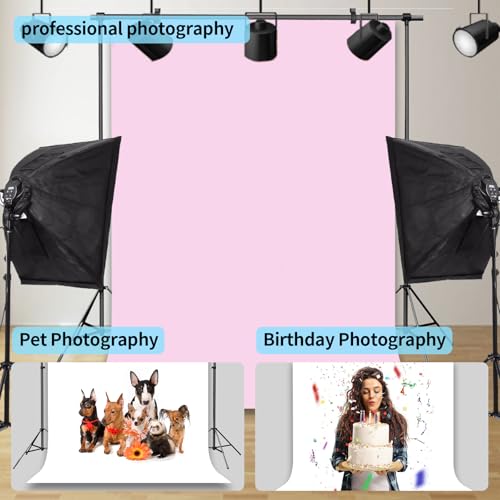 Pink Backdrop for Photoshoot, Photobooth Professional Photo Backdrop Curtains, Studio Portrait Video Teams Photo op Backdrop Solid Color Backdrops for Photography 8x10FT - color: Pink, size: 8x10FT