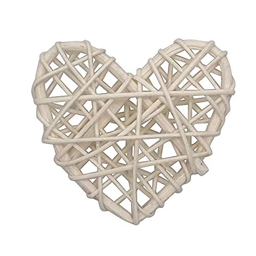 Heart Rattan Ball Sepakraga Vase Filler Ball Craft Photo Shooting Props for Garden Home Decor Christmas Tree Ornament Wedding Birthday Valentine's Day Baby Shower Party (White 5cm 20pcs) - color: White 5cm 20pcs