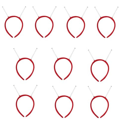 10Pcs Plain Headband with Springs Headpieces Party Props Soft Thin Headband