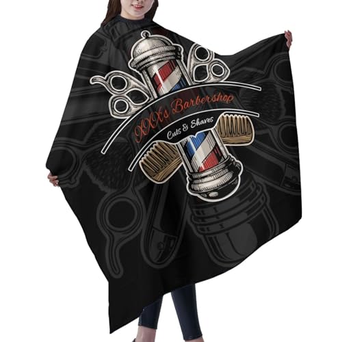 Custom Barber Cape Hairdresser Cape, Add Your Photo Text Logo Personalized Salon Cape for Men, Customized Hair Cutting Cape for Home Salon Barbershop - color: B-barber 2