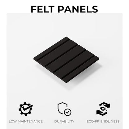 Arched Felt Bulletin Board — 23.6"x15.7" No-Drill Felt Pin Board, Cork Alternative for Classroom, Home Office & Kitchen (Black)