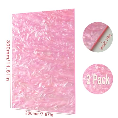 Pearl Cast Acrylic Sheets for CO2 Laser Cutting and Engraving Patterned Acrylic Plastic Sheets 1/8 Thick for DIY Crafts, Home Decor, Art Design (2, Baby Pink, 12x8 Inch) - color: Baby Pink, size: 12x8 Inch