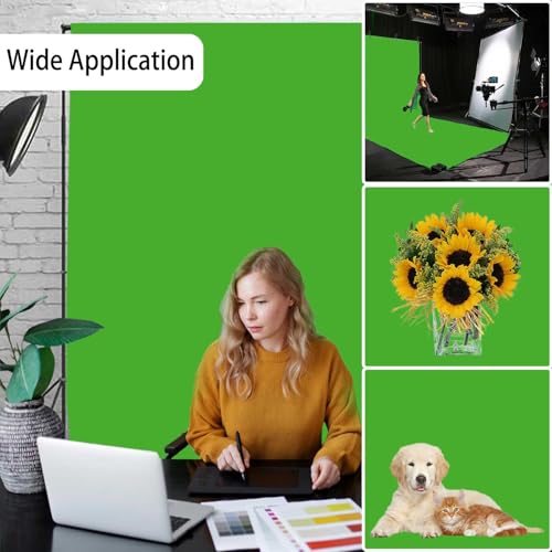 Green Screen Backdrop,Product Photo Backdrop for Photoshoot,Photography Background for Streaming Video Studio 8FTx10FT - color: Green, size: 8x10 FT